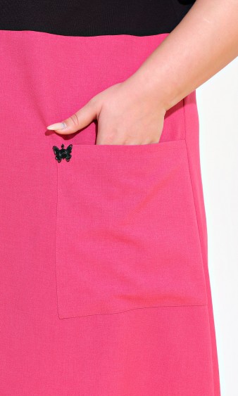Платье 0256-1 чёрно-розовый